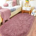 Pionblank Fluffy Oval Area Rug for Bedroom 3.3x6.2 Feet, Cute Plush Throw Rugs by PIONBLANK