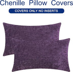 CaliTime Throw Pillow Covers Decorative 16 X 26 Inches Pack of 2 Cozy Chenille - Image 6