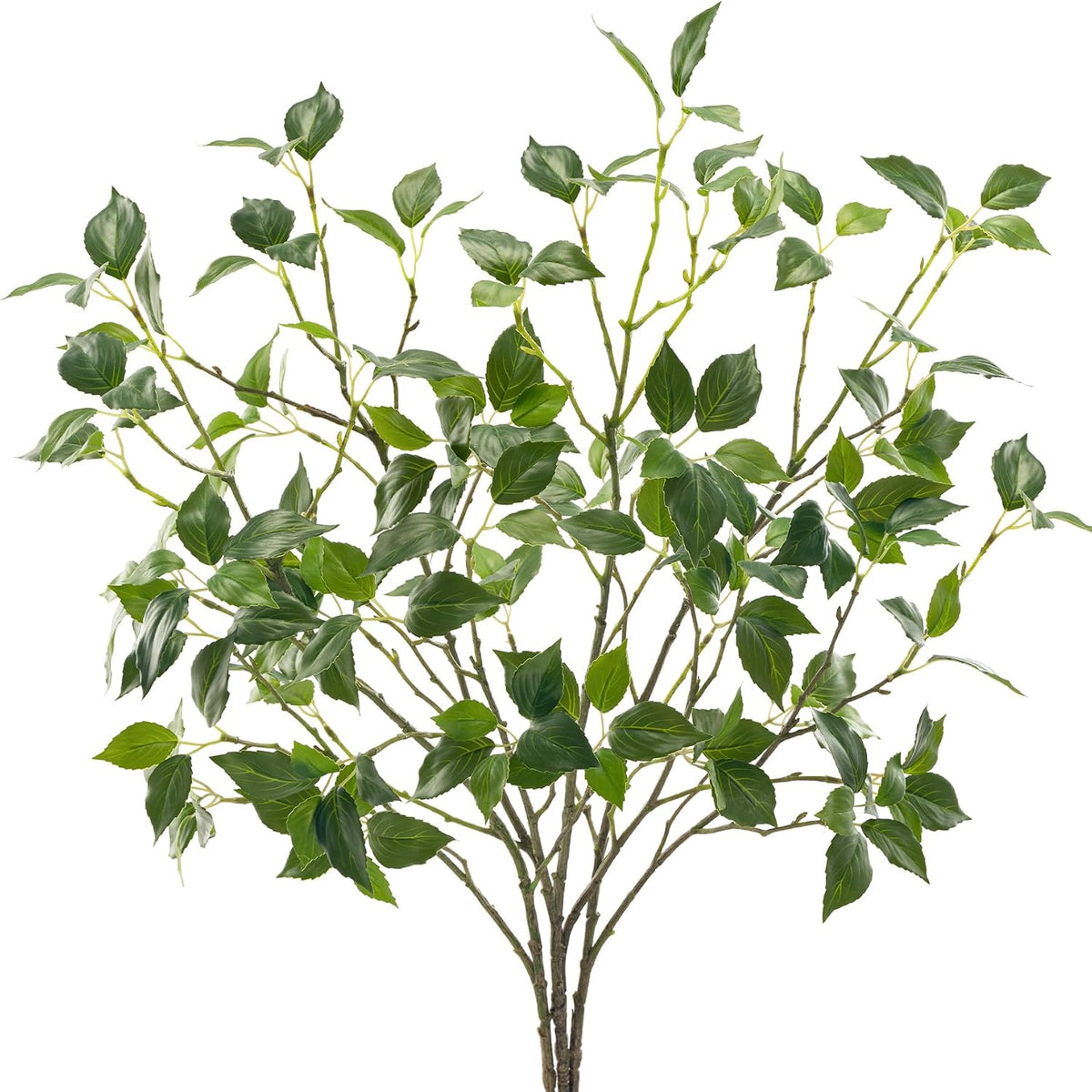Artificial Plants Greenery Eucalyptus Stems Branches Plant for Home Decor，Faux Rustic Ficus Leaf Floral for Indoor Table Bathroom Bedroom Kitchen Decoration,Real Plastic Eucalytus Wedding Dcor（4PCS)