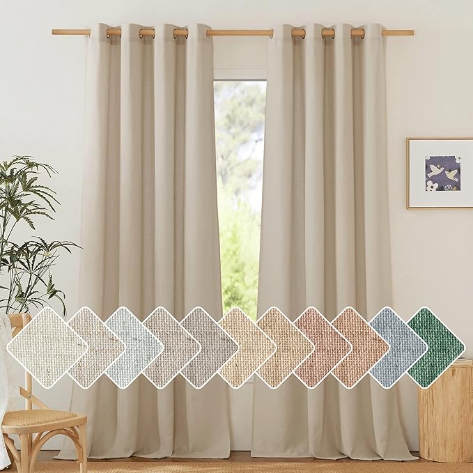 NICETOWN Thick Linen Curtains Privacy by NICETOWN