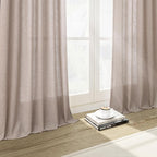 Nanspring Oatmeal Semi Sheer Curtains 72 Inches Long 2 Panels Set - Image 6