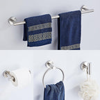 Brushed Nickel Bathroom Hardware Set 5 Piece with Towel Racks for Bathroom, SUS304 Stainless Steel Bath Towel Bar Set, 24 Inch Wall Mounted Accessories Kit…