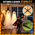 2 Packs 5.5 FT Light Up Ghosts Halloween Decorations Outdoor, Halloween Party Decorations Indoor with Double-Layered Fabric, Remote Control & Timer, Spooky Ghost Decor for Porch Yard Patio Lawn