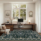 5x7 Area Rugs Living Room Rug: Washable Vintage Boho Medallion Rug No Slip - Image 6