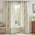 jinchan Linen Floral Curtains 96 Inch Length by JINCHAN