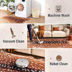 AROGAN Premium Deer Print Rug 5.2x6.2 Feet, Machine Washable Faux Fur Rug - Image 6