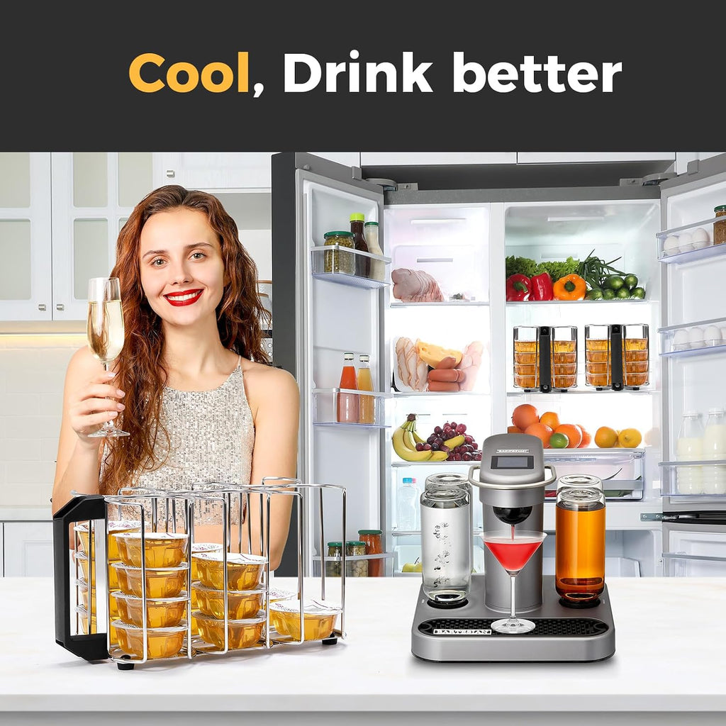 Cocktail Capsules Holder for Refrigerator,Storage for Bartesian Cocktail Capsule in Refrigerator , Hold Up to 30 Capsule Pods, 304 Stainless Steel