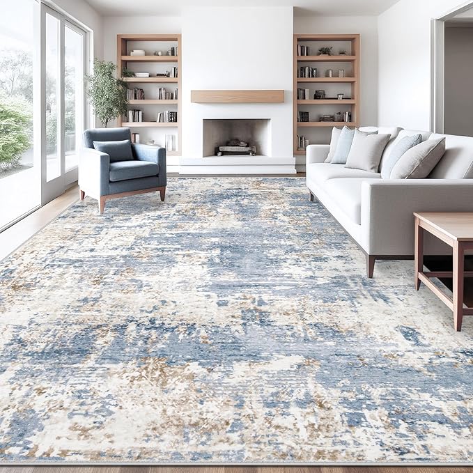 XLUEZ 10x12 Area Rug for Living Room, Washable Modern Abstract Large Area Rug by XLUEZ