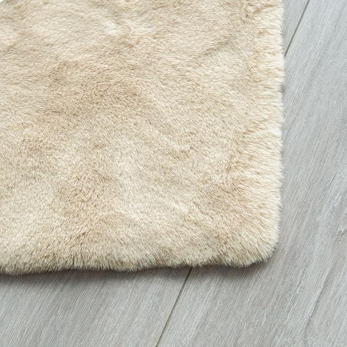 ORINOVA 5x7 Area Rug Light Brown Beige Plush Shaggy Rugs - Image 7