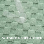 Sage Green 300GSM Fluffy XL Throw Blanket Soft Fleece Bed and Couch Blankets - Image 6