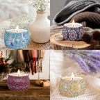TranquilBliss Scented Candles, 4-Pack Soy Wax Candle Set, Gifts for Women