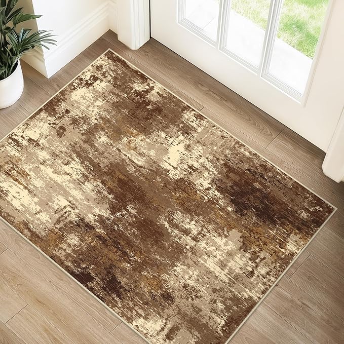 Washable Area Rugs 2'x3' Non-Slip Modern Abstract Soft by RELEANY