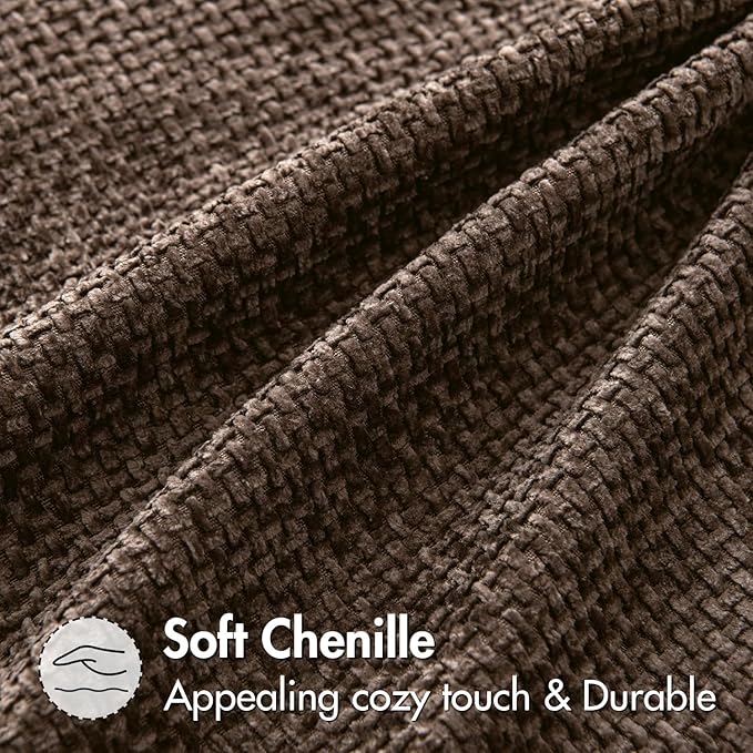 MIULEE Pack of 2 Couch Throw Pillow Covers 24x24 Inch Neutral Dark Brown Boho - Image 5
