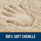 OLANLY Chenille Bathroom Rugs Sets 3 Piece, 30"x20"+24"x16"+24"x20", Beige