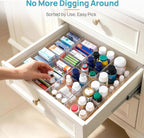 Vtopmart 8 Pack Food Storage Organizer Bins, Clear Plastic, 4 Compartments
