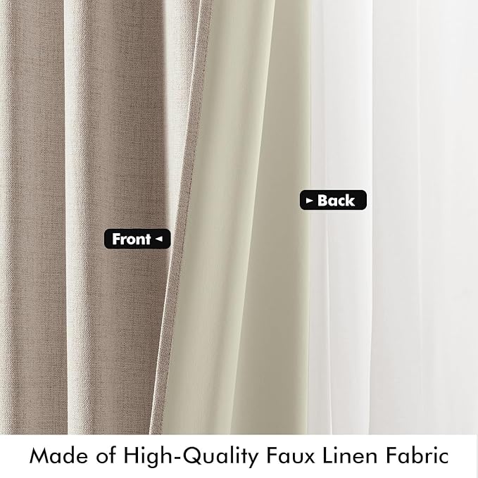 MIULEE 100% Blackout Linen Curtains - Image 6