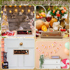 Barydat 25 Pcs Interchangeable Seasonal Wooden Signs with Frame, Retro