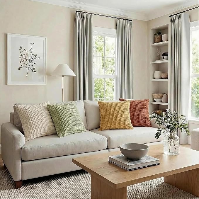 Fancy Homi 4 Packs Boho Fall Decorative Throw Pillow Covers 18x18 Inch - Image 6