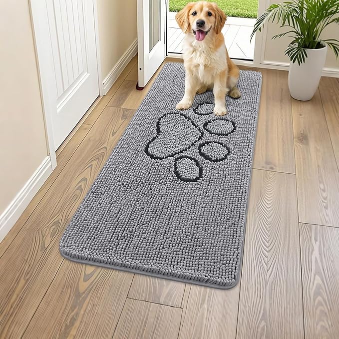 Smiry Dog Door Mat for Muddy Paws, Absorbent Dirt Trapper Non Slip Quick Dry by Smiry