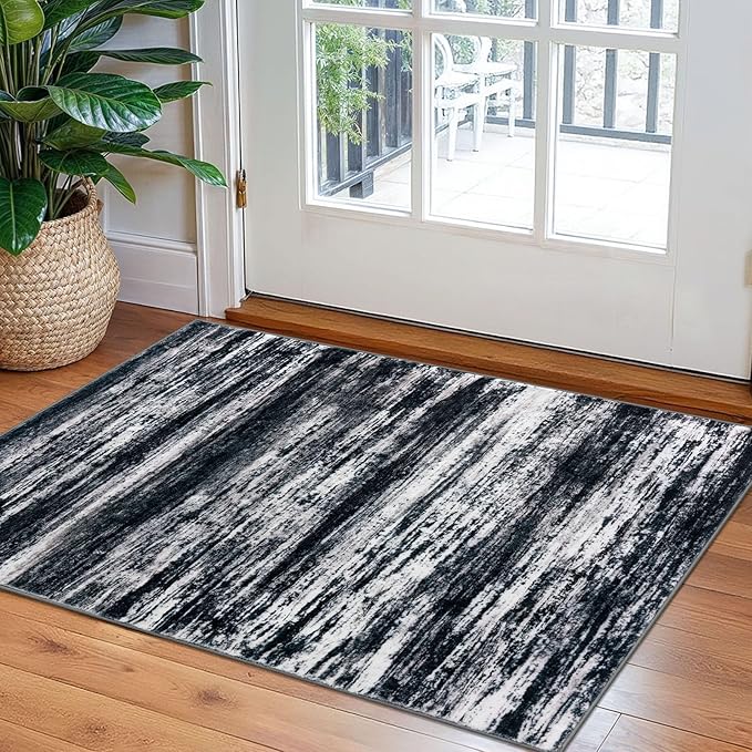 KOZYFLY Modern Abstract Small Area Rugs, 2x3 Washable Kitchen Rug Non-Slip Soft by KOZYFLY