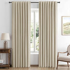 MIULEE 100% Blackout Linen Curtains by MIULEE