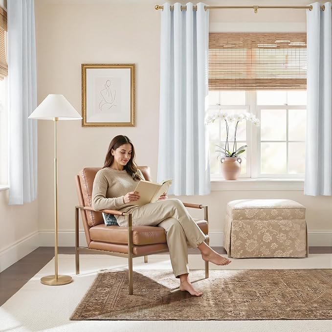 NICETOWN Farmhouse 100% Blackout Linen Curtains - Image 2