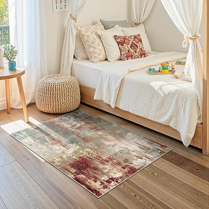 Washable Area Rugs 3'x5' Non-Slip Modern Abstract Soft - Image 3