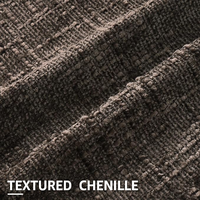 decorUhome Dark Brown Chenille Throw Pillow Covers 16x16 Set of 2 Textured Soft - Image 2