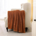 Burnt Orange Fleece Throw Blanket 60”×80” - Image 5