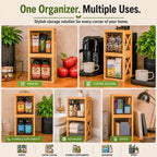 Bamboo Snack & Pantry Organizer, Stackable Pull-Out Drawers, 2 Pack