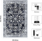 Yamaziot Washable Runner Rug 2x3 – Non Slip Small Entryway Rug Boho Floral Rug - Image 2
