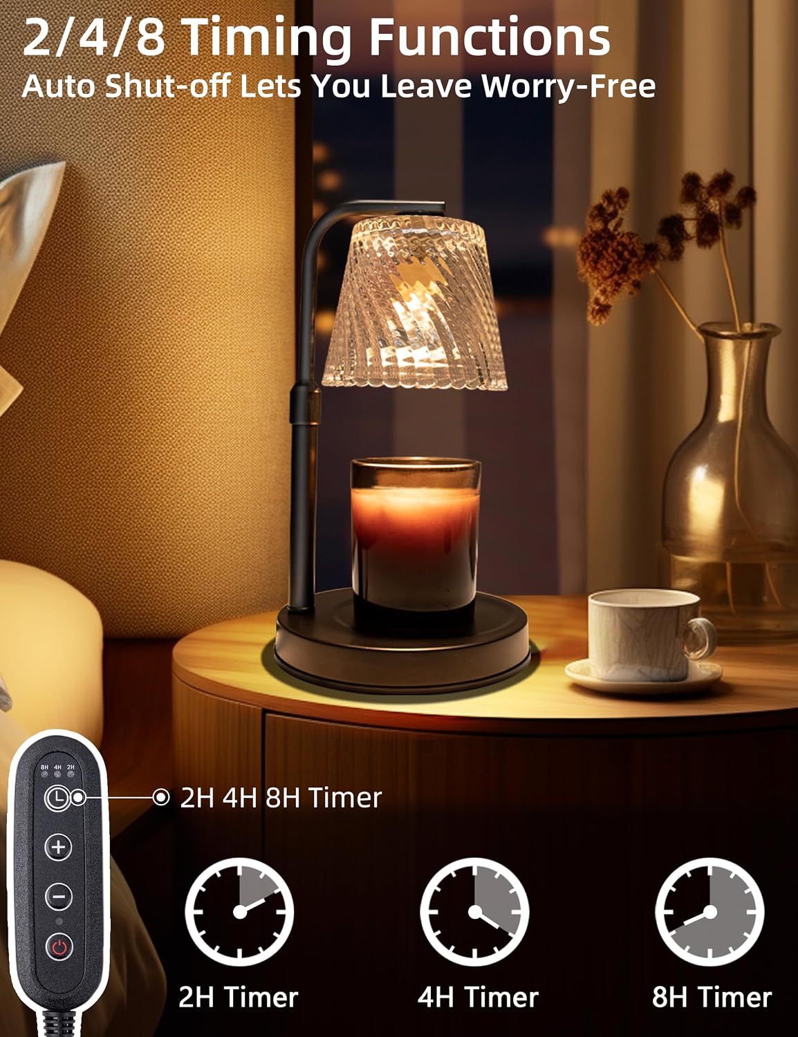 Candle Warmer Lamp with Timer Dimmable -Birthday Gifts for Women Room Decor