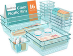 23 PCS Drawer Organizer Set, 5 Size Bathroom and kitchen organizer Trays