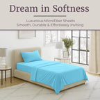 Lavish Home Brushed Microfiber Sheet Set, Light Blue, 3 Piece, Twin