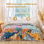 MSGKV Boho Throw Blanket for Couch 50"x60" Cotton Floral Blankets for Sofa - Image 3