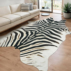 AROGAN Western Faux Fur Zebra Rug, 6.2x7 Feet Premium Animal Skin Print Rug - Image 8