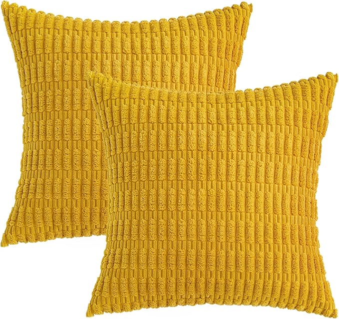 MIULEE Pack of 2 Corduroy Decorative Throw Pillow Covers 12x12 Inch Soft Boho - Image 6