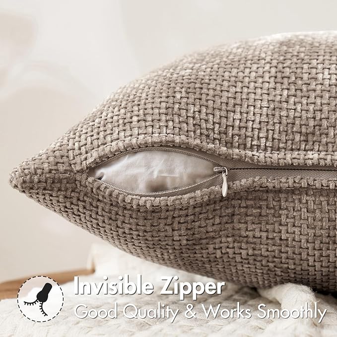 MIULEE Pack of 2 Couch Throw Pillow Covers 18x18 Inch Light Khaki Boho Accent - Image 5