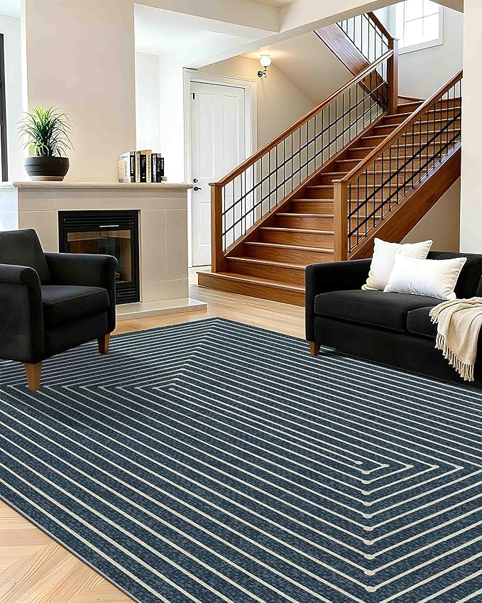 Latte&Fog 8x10 Area Rugs for Living Room, Large Modern Abstract Washable Rug - Image 2
