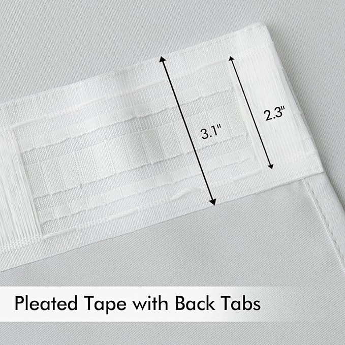 MIULEE Back Tab Light Blocking Curtains 90 Inch Long 2 Panels Set - Image 4