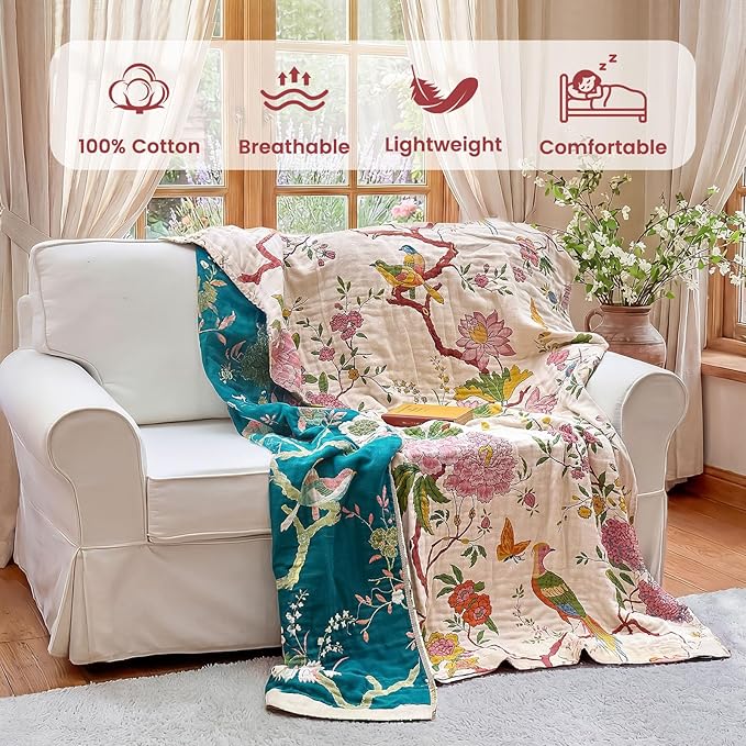 MSGKV The Boho Layer: 60"x80" Cotton Throw Blanket – Full Size - Image 2