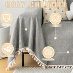 HANDONTIME Couch Slipcovers for Sofas Dark Grey Couch Cover Sofa Cover for Dogs - Image 2
