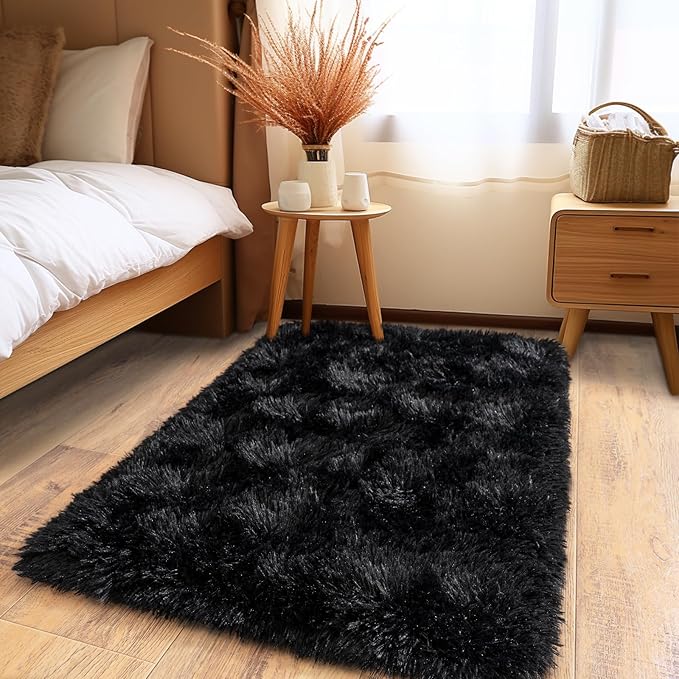 Pionblank Fluffy Small Rug for Bedroom 2x3 Feet, Shag Soft Area Rug, Modern - Image 3