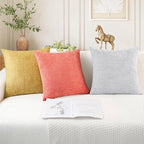 CaliTime Throw Pillow Covers Decorative 18 X 18 Inches Pack of 4 Cozy Chenille - Image 5
