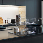 Simple Houseware 2Pcs 2-Tier Slim Drawer Cabinet Pull-Out Organizer, Clear