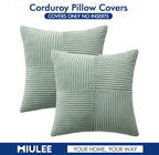 MIULEE Greyish Green Decorative Euro Sham Pillow Covers 24x24 Inch - Image 6