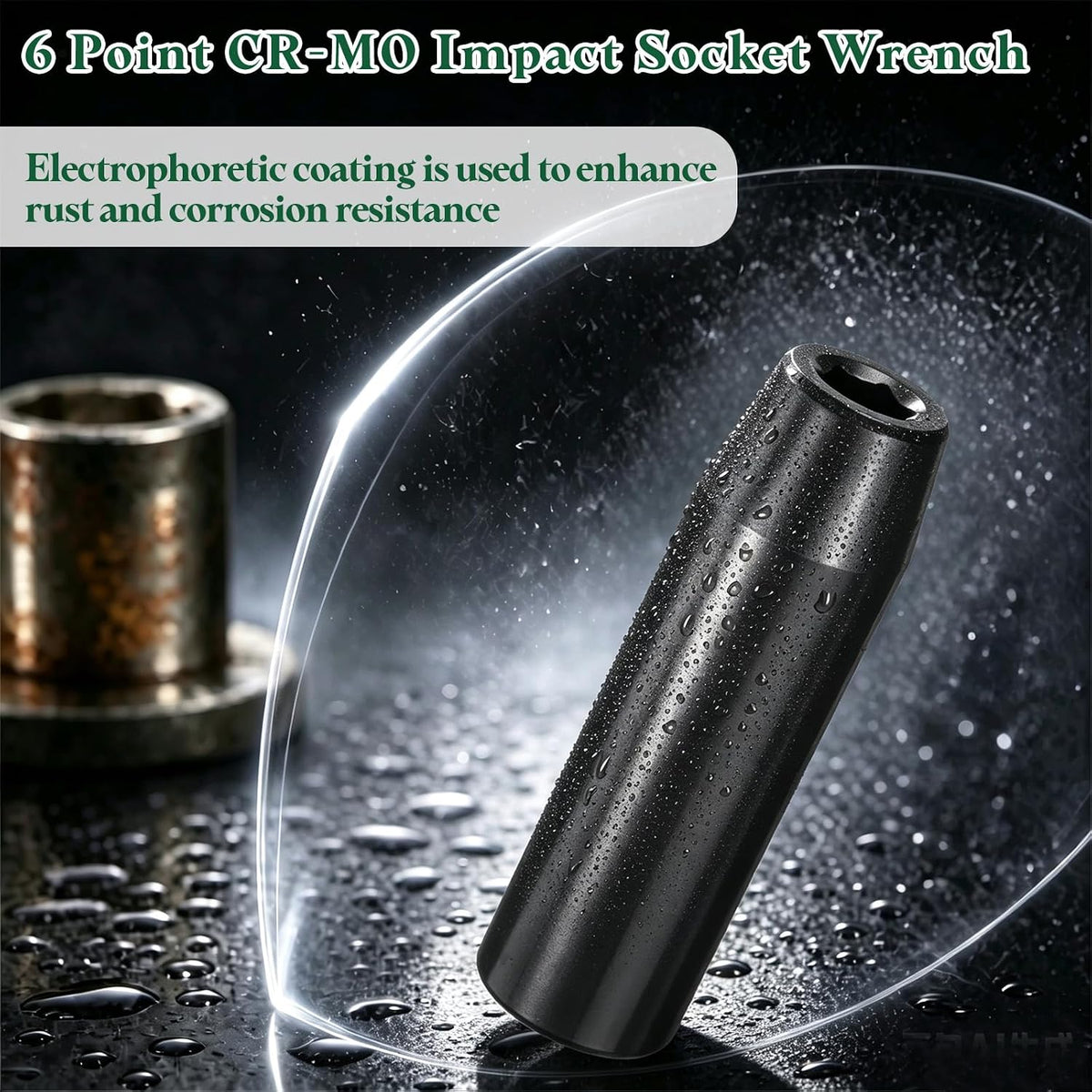 3Pcs 1/2" Drive 9/16 Inch 6 Point Deep Impact Socket 78mm Length