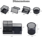 Desk Organizers set with Mesh Pen Holder Cup Office Supply(6 Piece set)