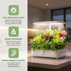 12 Pods Hydroponics Growing System Kit,Soil-Free Indoor Herbs Garden, White