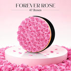 47 Pieces Forever Flower Round Shape in a Box Preserved Pink Roses for Delivery Grade A Quality 100% Real Immortal Flowers Eternal Birthday for Her Mom Women Wife Girlfriends（Pink）